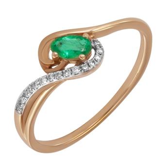 Золотое кольцо с бриллиантами и цветными драгоценными камнями R123-AR46573RE