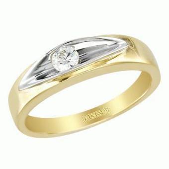 Золотое кольцо с бриллиантом 1jpm33