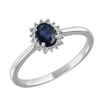 Золотое кольцо с бриллиантами и цветными драгоценными камнями R101-RY12255WS