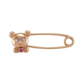 Золотая брошь с бриллиантами и полудрагоценными камнями T101-H41108RTR