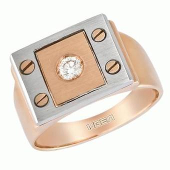  Золотое кольцо с бриллиантом rpz7095s