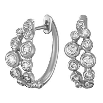 Золотые серьги с бриллиантами E101-E43469W
