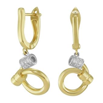 Золотые серьги с бриллиантами E1206-BJ-1050EY