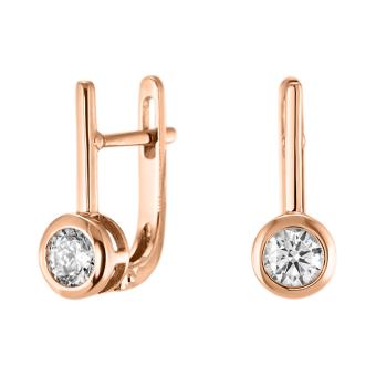 Золотые серьги с бриллиантами E123-E17851BR