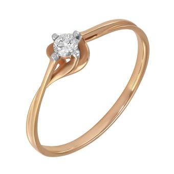  Золотое кольцо с бриллиантом hor35973