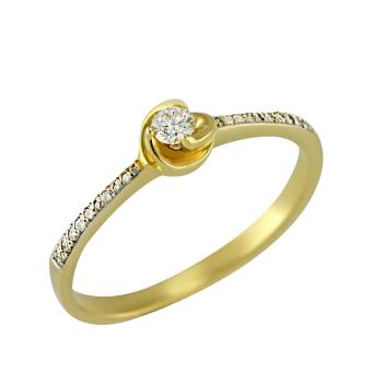 Золотое кольцо с бриллиантами R14-DKR1227Y 