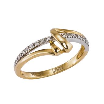Золотое кольцо с бриллиантами R132-PSR30268R 