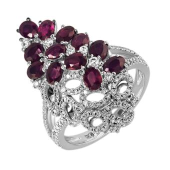 Золотое кольцо с бриллиантами и цветными драгоценными камнями R139-S00410ERWR