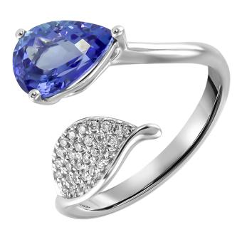 Золотое кольцо с бриллиантами и полудрагоценными камнями R101-R55500TNW 