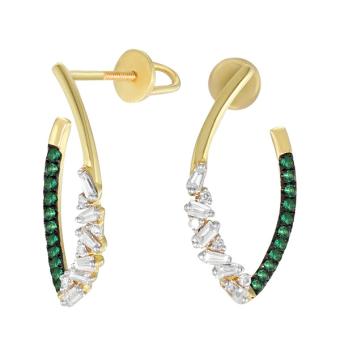 Золотые серьги с бриллиантами E123-E55216BYEM