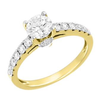 Золотое кольцо с бриллиантами GLR2559 