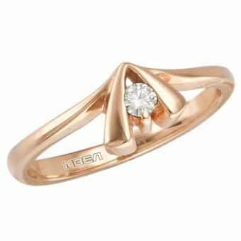  Золотое кольцо с бриллиантом ze59