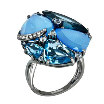 Золотое кольцо с бриллиантами hor37518 