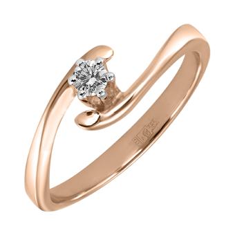  Золотое кольцо с бриллиантом 1jpm120y