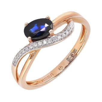 Золотое кольцо с бриллиантами и цветными драгоценными камнями R1402-CNR20034RS