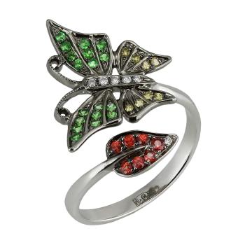 Золотое кольцо с бриллиантами и полудрагоценными камнями R130-13374W 