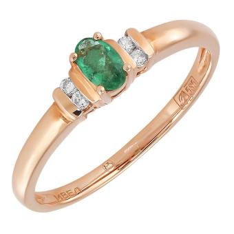 Золотое кольцо с бриллиантами и цветными драгоценными камнями R1402-PSR27411RE