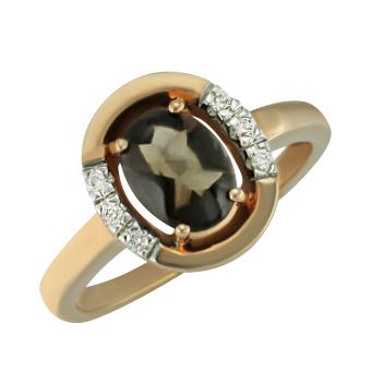 Золотое кольцо с бриллиантами и полудрагоценными камнями R5-HNR0013RSQ 