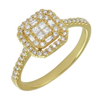 Золотое кольцо с бриллиантами R101-R46199Y 