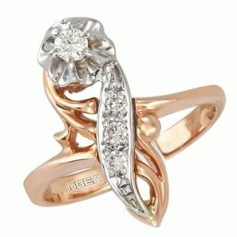 Золотое кольцо с бриллиантами ZZEK031 