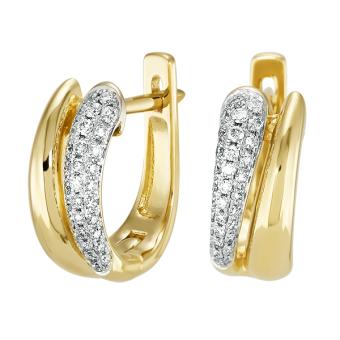 Золотые серьги с бриллиантами E101-E46723Y
