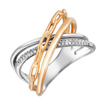 Золотое кольцо с бриллиантами R101-R47869RW 