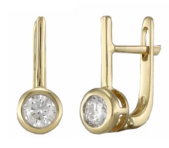 Золотые серьги с бриллиантами E123-E17851BY