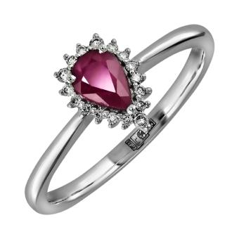 Золотое кольцо с бриллиантами и цветными драгоценными камнями R101-RY12254WR