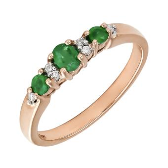 Золотое кольцо с бриллиантами и цветными драгоценными камнями HNR406