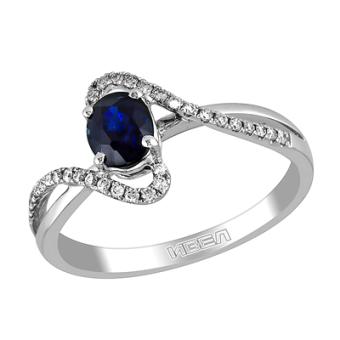 Золотое кольцо с бриллиантами и цветными драгоценными камнями EDR14699
