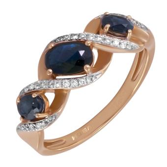 Золотое кольцо с бриллиантами и цветными драгоценными камнями R146-CNR20038RS