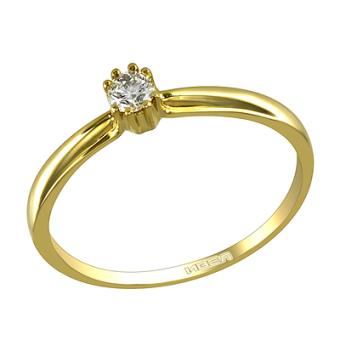  Золотое кольцо с бриллиантом hor34920