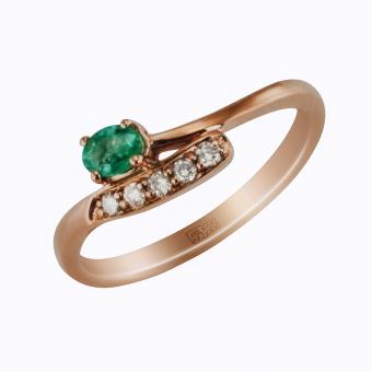 Золотое кольцо с бриллиантами и цветными драгоценными камнями R123-AR46200RE