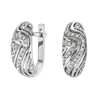 Золотые серьги с бриллиантами E132-PSE44585W