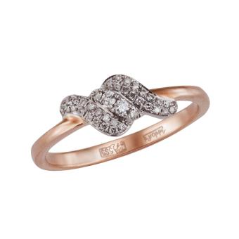 Золотое кольцо с бриллиантами R136-GLR13839R 