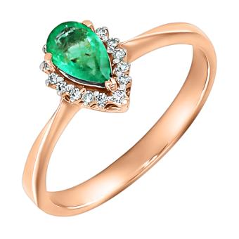Золотое кольцо с бриллиантами и цветными драгоценными камнями R1402-1KPM413RE