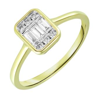 Золотое кольцо с бриллиантами R101-R48042BYW 