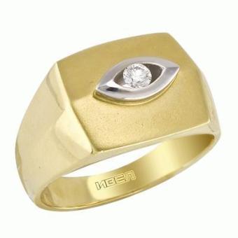  Золотое кольцо с бриллиантом rpz7135