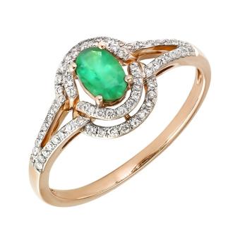 Золотое кольцо с бриллиантами и цветными драгоценными камнями R146-CNR20027RE
