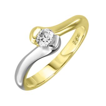  Золотое кольцо с бриллиантом 1jpm95
