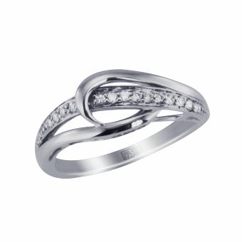 Золотое кольцо с бриллиантами R132-PSR29714W 
