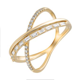 Золотое кольцо с бриллиантами R101-R48393YW 