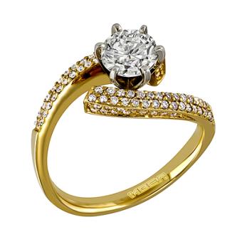 Помолвочное золотое кольцо с бриллиантами K17089A 